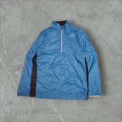 NIKE 薄手ハーフジップ ナイロンジャケット M テック系 青のサムネイル