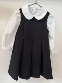 ショパン Chopin フォーマル ワンピース シャツ白ネイビー　100cm