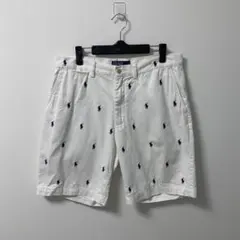 POLO ポロ ラルフローレン ショートパンツ 白 総柄 W32