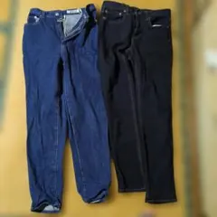 ジーンズセット。①SIMPLE LIFE スリムフィットジーンズ ②GU 29