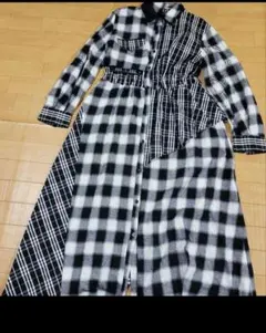 AULA AILA チェック柄ロングシャツワンピースのサムネイル