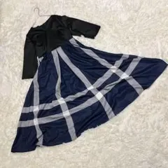 M435【ファッションクラシック】新品・タグ付き 異素材ドッキングワンピース