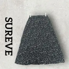 SUREVE ロングフレアスカート マルチドット柄スカート (М) ブラック
