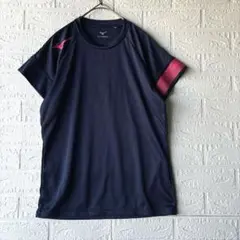 【美品】ミズノ　プラクティスシャツ Ｔシャツ　ネイビー　練習着　バレーボール