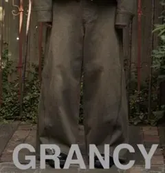 【GRANCY】ジップデザイン バギーデニム パンツ　ブラウン　グランシー M