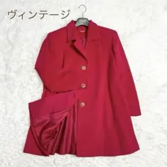 美品★ヴィンテージ★カシミヤ混 デザインボタン ロングコート ピンクXL相当