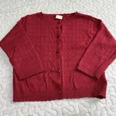 petit main 赤 カーディガン M