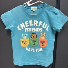 青色 Tシャツ 80サイズ 動物デザイン