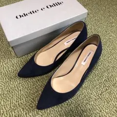 オデットエオディールスウェードパンプス　ネイビー紺24cm ユナイテッドアローズ