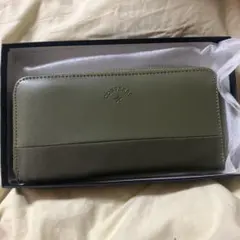 新品 CONVERSE コンバース 長財布 カーキ 牛革素材