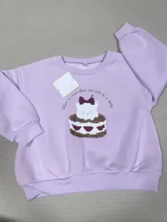 110cm リバーシブルスパンコール女の子裏起毛トレーナー　新品