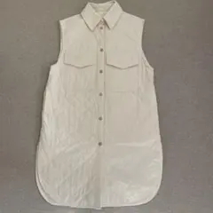 H&M アイボリー キルティング ノースリーブジャケット　ワンピース