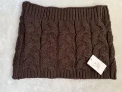 商品未使用】ブラウン ケーブル編み ネックウォーマー