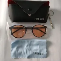 オシャレサングラス オレンジレンズ ラウンド型サングラス ケース付き