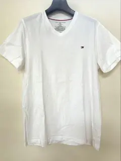 【美品】トミーヒルフィガー VネックTシャツ コットン100% M フラッグロゴ