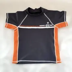 エルフィンドール ラッシュガード 水着半袖 黒×オレンジ 120cm