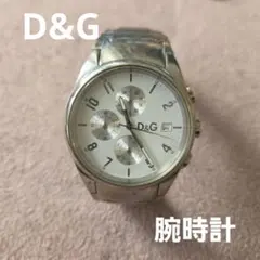 D&G シルバー クロノグラフ 腕時計