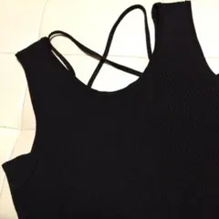 earth music&ecology 2way リブ編みタンクトップ　ブラック