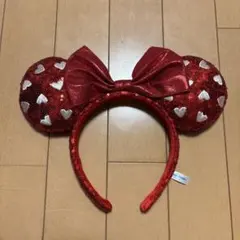 ディズニー　カチューシャ　⑥ミニー　スパンコール赤ハート