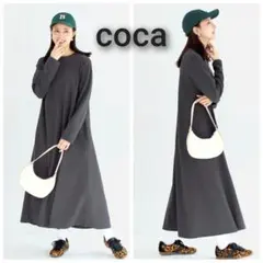 coca/コカ エンボス長袖Aラインワンピース
