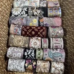 オータム♡ベルベットリボン入インド刺繍リボン福袋♡スペシャル福袋50センチ25本
