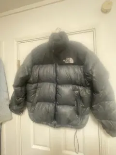 【700フィル】ノースフェイス ヌプシ ダウンジャケット グレー×ブラック00s