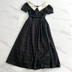 Coralie Belted Dress gray check