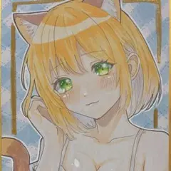 猫耳女の子 ミニ色紙