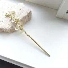桃梅の花×フェイクパールかんざし☆レディースアクセサリー