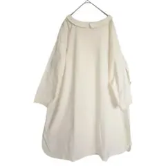 Samansa Mos2 SM2 コットン100% 丸襟ワンピース 生成り