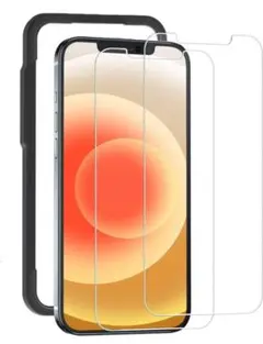 2枚セットiPhone12mini 5.4インチ ガラスフィルム ガイド枠付