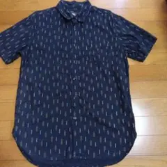 Element ネイビー 植物柄 半袖シャツ S