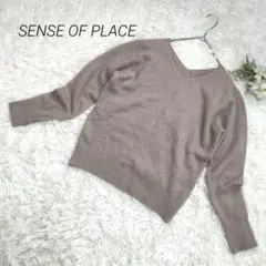 センスオブプレイス ニット【F】Vネック ウール アンゴラ混 上質 シンプル