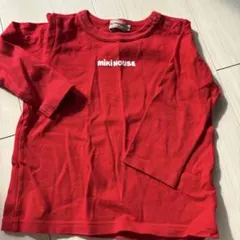 Miki House 赤 Tシャツ 80 長袖　綿100%