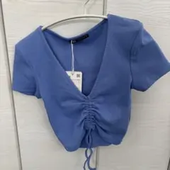 新品未使用 タグ付き ZARA ザラ トップス 青