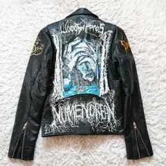 90s ヴィンテージ ペイント リアルレザー ダブル ライダースジャケット 本革