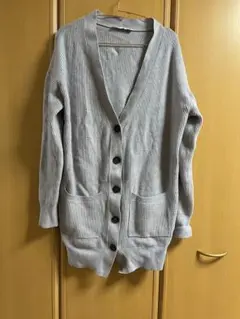 ZARA グレー　ロングニット　カーディガン