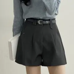 SONA ピンタックスラックスショートパンツ ベルト