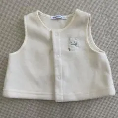 ファミリア　フリースベスト　白　70cm