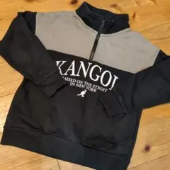 KANGOL ジップアップ トレーナー グレー/ブラック　130cm