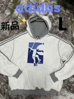 【新品】adidas スケートボードデザイン パーカー☆L