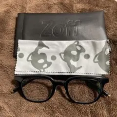 Zoff 黒 メガネ レザーケース付き 調光レンズ