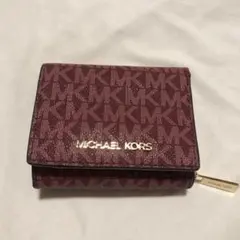 MICHAEL KORS 二つ折り財布 ボルドー 総柄レディース 正規品