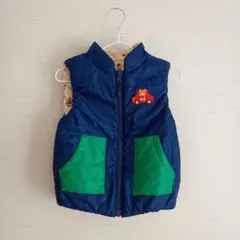 HOT BISCUITS ダウンベスト 90cm ネイビー リバーシブル