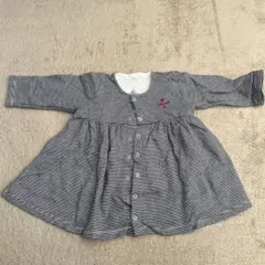 ストライプ柄長袖ワンピース 12m/74cm