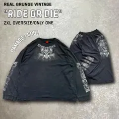 激渋HOT LEATHERS ヴィンテージ ロンT バイカー スカル2XL 古着のサムネイル