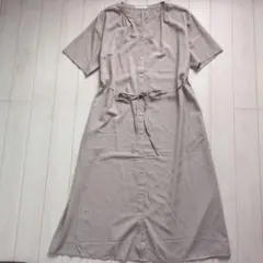 ​【2WAY美シルエット】ショコラフィネローブ 前開きロングワンピース F モカ