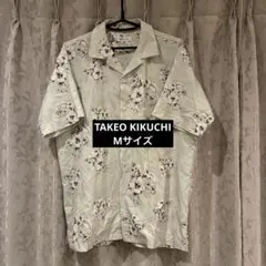 【美品】タケオキクチ オープンカラーシャツ 開襟 総柄 花柄 半袖シャツ Mのサムネイル