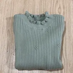 アプレレクール　ミントグリーン リブ編み セーター　120cm