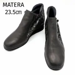 【極美品】MATERA コンフォート ブーツ サイドゴア 豹柄 レースアップ